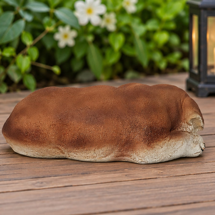 Sleeping Dog Garden Statue – Resin Puppy Lawn Ornament for Yards & Patios