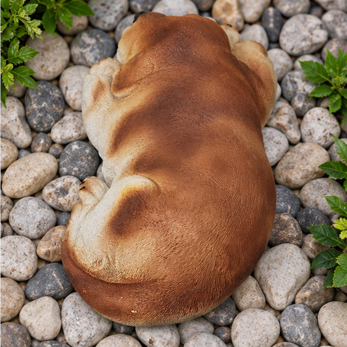 Sleeping Dog Garden Statue – Resin Puppy Lawn Ornament for Yards & Patios
