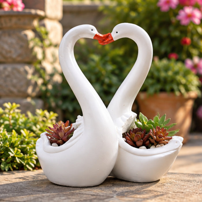 Love Swan Couple Showpiece / Planter / Flower Pot