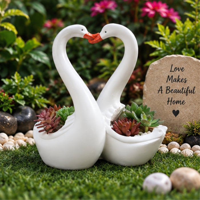 Love Swan Couple Showpiece / Planter / Flower Pot