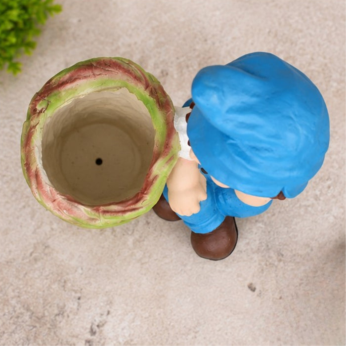 Wonderland Boy Sitting with Big Eyes Resin Pot Planter | Material Resin | Height 12 Inches | Drainage Hole | Decorative Planter for Inside or Outside home | Garden Planter, Homde Decor, Garden Decor