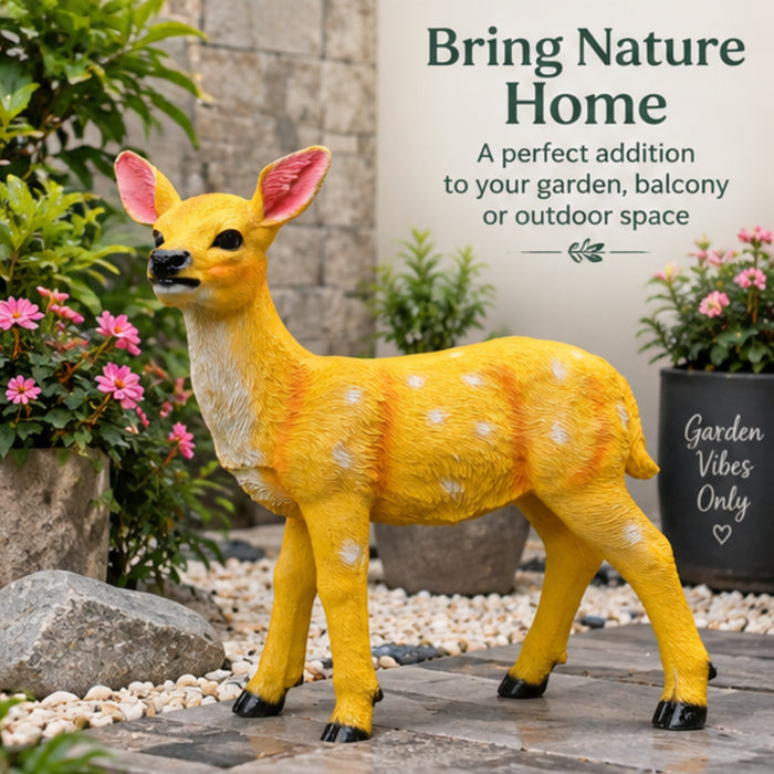 Real looking resin Sika Deer (Light Brown) |Outdoor Garden Décor