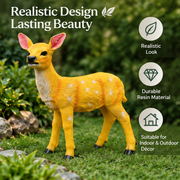 Real looking resin Sika Deer (Light Brown) |Outdoor Garden Décor