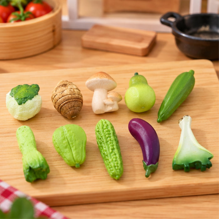 Wonderland 10-Piece Miniature Asian Vegetable Set for Dollhouse, Crafting, & Education purpose| mini fake food vegetable toys miniatures| Fairy garden accessories
