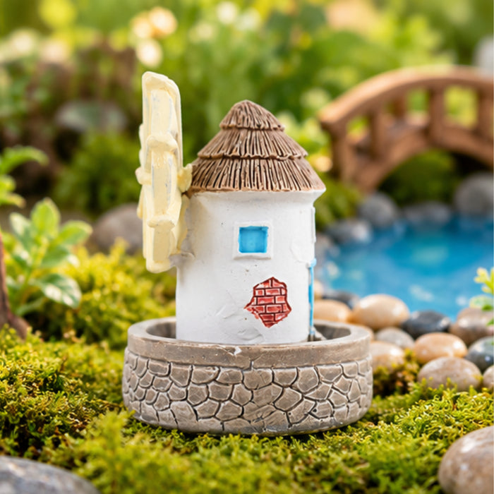 Wonderland Miniature Resin Windmill |Garden Miniatures| Doll House Accessories| Miniature For Home & Garden Decor