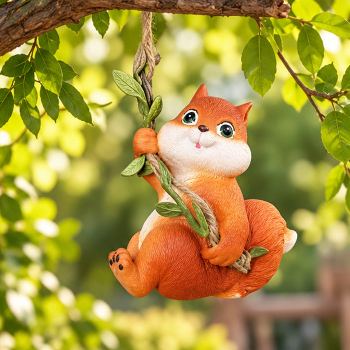 Cute Mini Hanging Squirrel Garden Statue