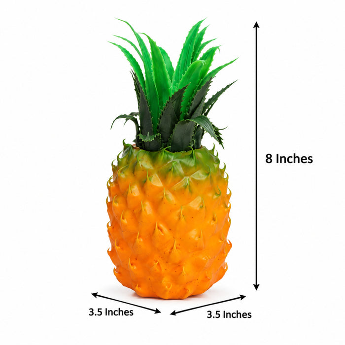 Wonderland Artificial Real Looking Pineapple | Natural Real-looking artificial fruits and vegetables | Matreial PVC | Size Height 8 Inches | Home Decor, Dining Table Display, Hotel Decoration
