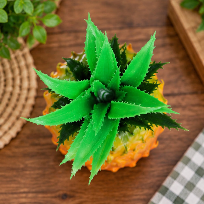 Wonderland Artificial Real Looking Pineapple | Natural Real-looking artificial fruits and vegetables | Matreial PVC | Size Height 8 Inches | Home Decor, Dining Table Display, Hotel Decoration