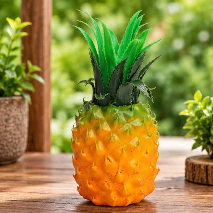 Wonderland Artificial Real Looking Pineapple | Natural Real-looking artificial fruits and vegetables | Matreial PVC | Size Height 8 Inches | Home Decor, Dining Table Display, Hotel Decoration