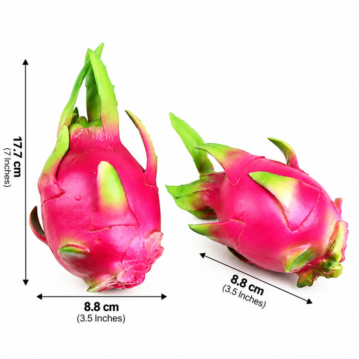 Wonderland Artificial Dragonfruit Decoration | Set of 2 | Imitation Fruit Decor | Synthetic Fruit | Lifelike Realistic Decorative Fruit | Kitchen Ornamentation | Faux Fruit Bowl Accessories