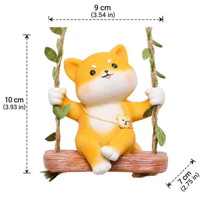 Whimsical Mini Hanging Fox Garden Figurine – Forest Animal 3.54x2.7x3.9 inch