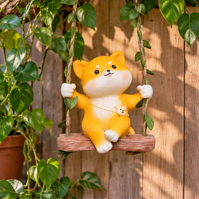 Whimsical Mini Hanging Fox Garden Figurine – Forest Animal 3.54x2.7x3.9 inch