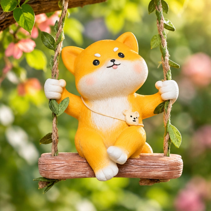 Whimsical Mini Hanging Fox Garden Figurine – Forest Animal 3.54x2.7x3.9 inch