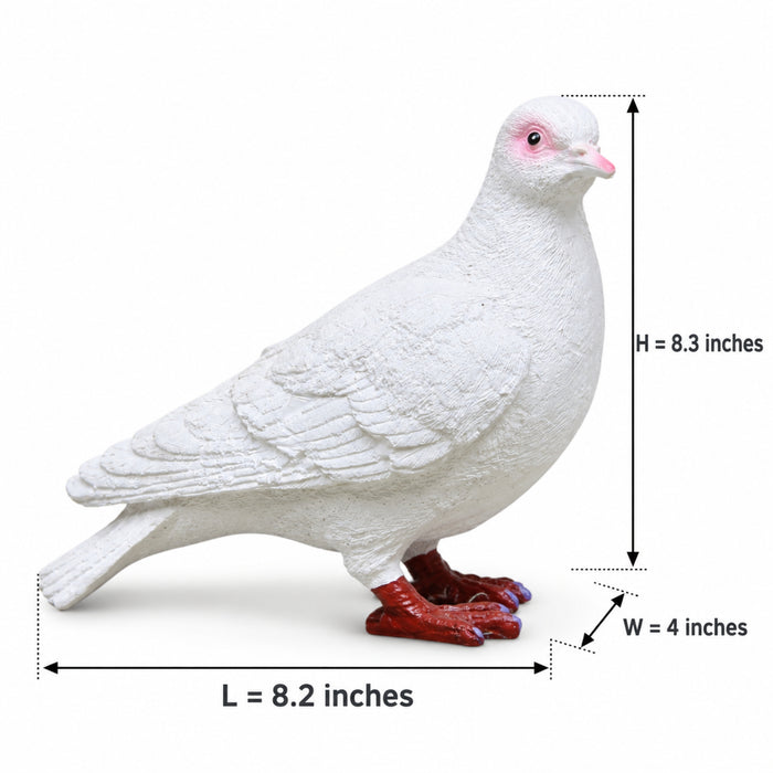 Realistic White Pigeon Garden Statue