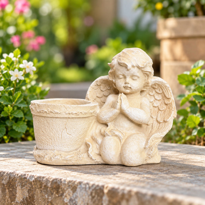 Wonderland Style 2 Praying Angel with Planter, pot, container, for home decoration, garden decoration