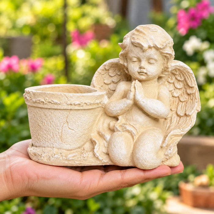 Wonderland Style 2 Praying Angel with Planter, pot, container, for home decoration, garden decoration