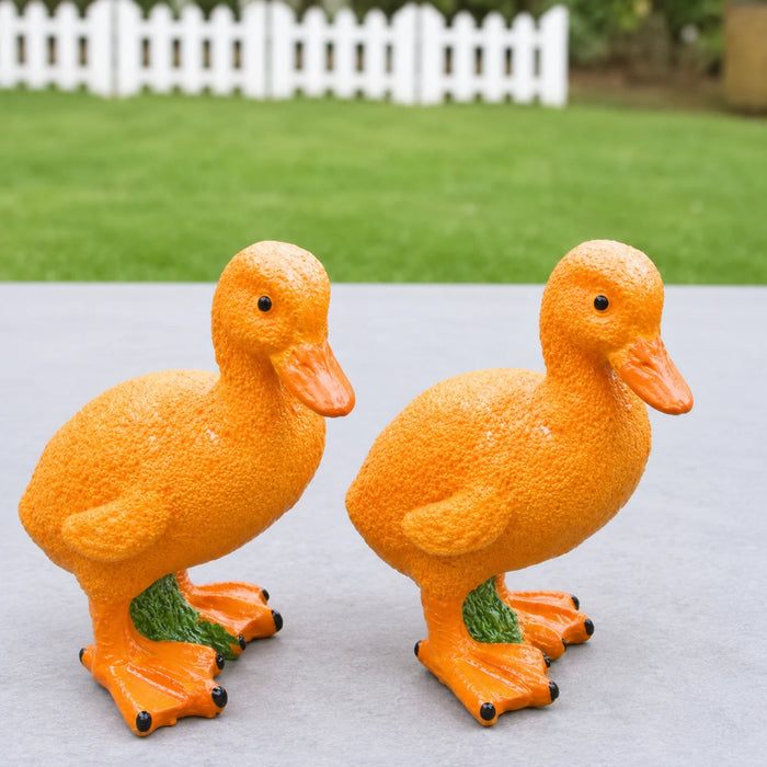 Set of 2 Whimsical Garden Duck Statues -3x2x4 inch
