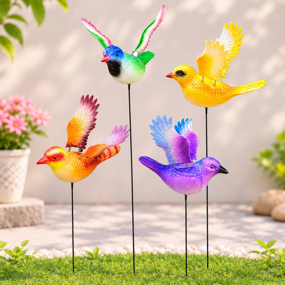 Wing-Flapping Bird Garden Stakes – Set of 2 or Set of 4