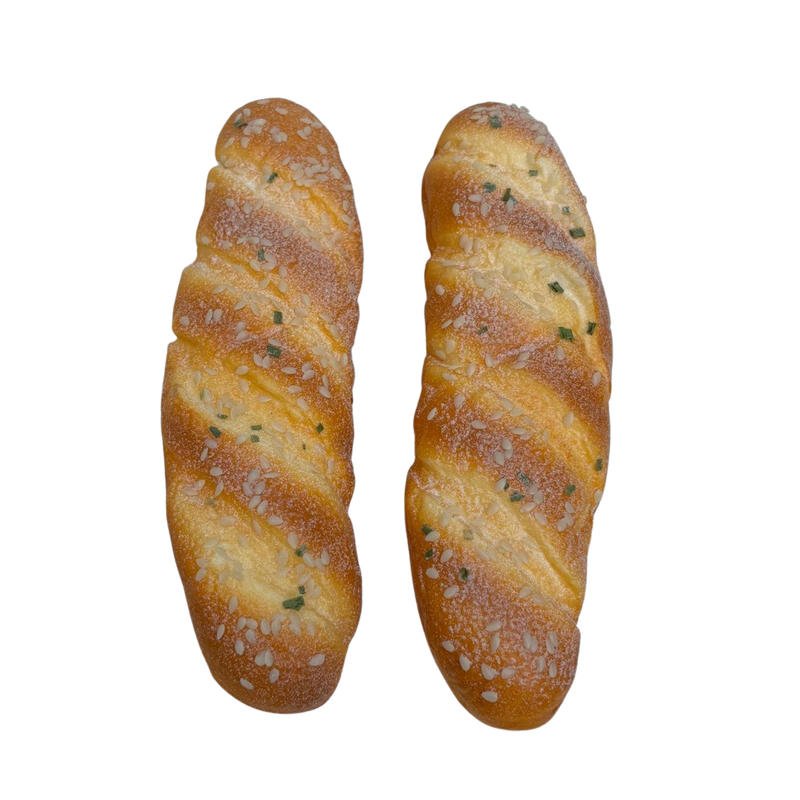 Wonderland Pack of 2Realistic Artificial Loaf – Faux Bread Prop with Sesame Seeds & Herbs for Home Staging, Kitchen Decor, and Photography Props- 9x2.5x1 inch