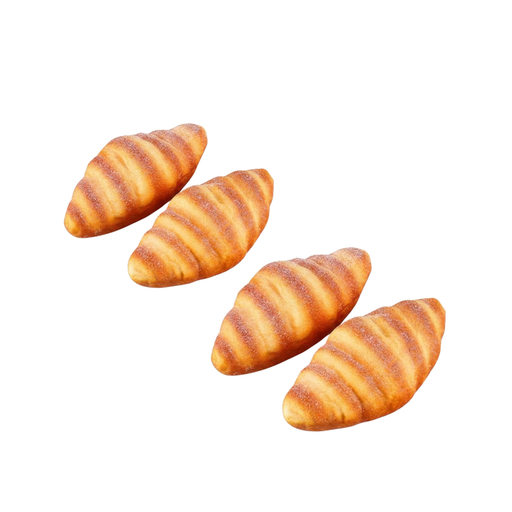 Artificial sugar-dusted croissant food model with realistic golden-brown texture.- set of 4