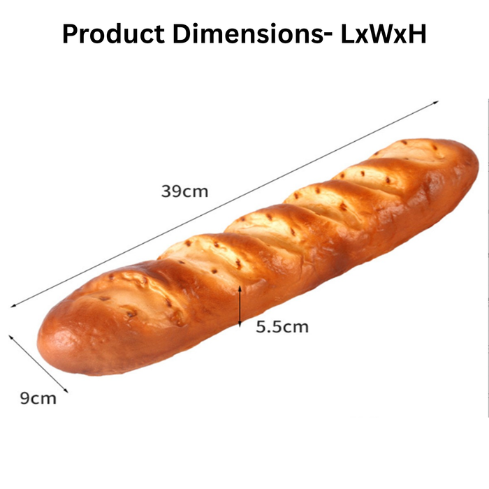 Wonderland Pack of 2 Artificial Long Bread Model (15-Inch) – Realistic Fake Food for Decoration, Kitchen & Bakery Display|Bread Decor Fake Dessert Model for Activities Parties Office loaf- 15x3.5x2.16 inch