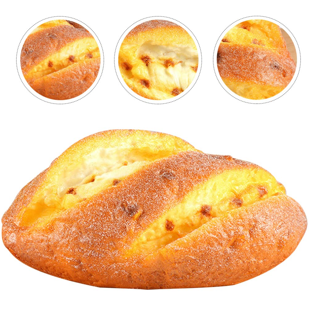 Wonderland Realistic Artificial French Bread Loaf – Faux Golden Crust Petit Pain Prop for Home Decor, Bakery Displays, and Photography Staging-8x4.5x3 inch