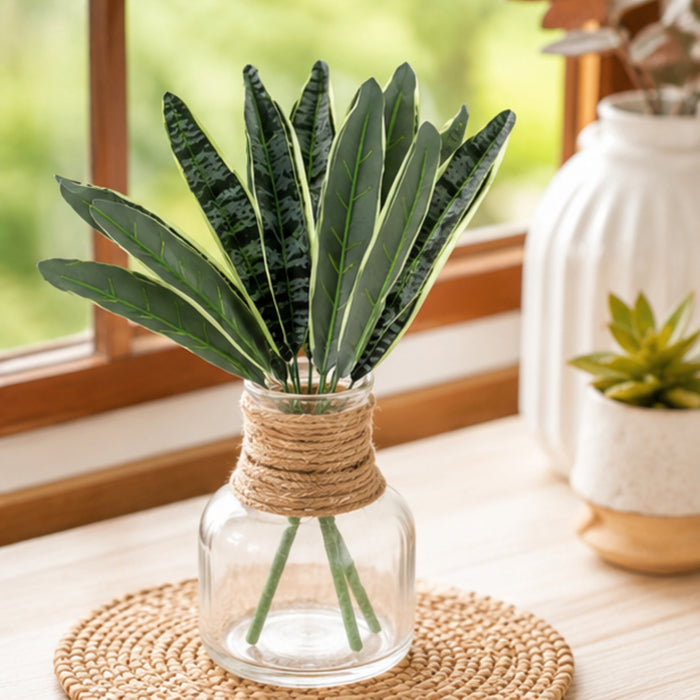 ( Set of 2) Artificial Leaves for pots and planters ( Indoor and Outdoor)