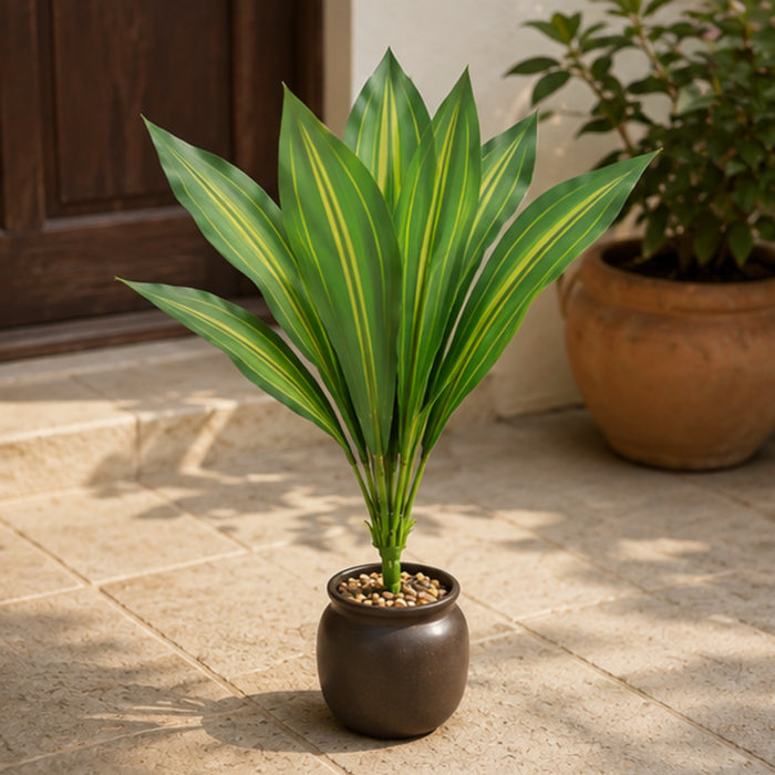 Artificial Green Dracaena Leaf Branch Set of 2
