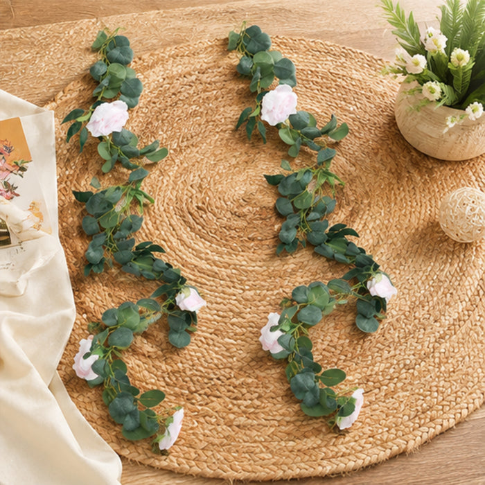 (Set of 2) Artificial Rose Flower String (Light Pink) for Dome Decor.