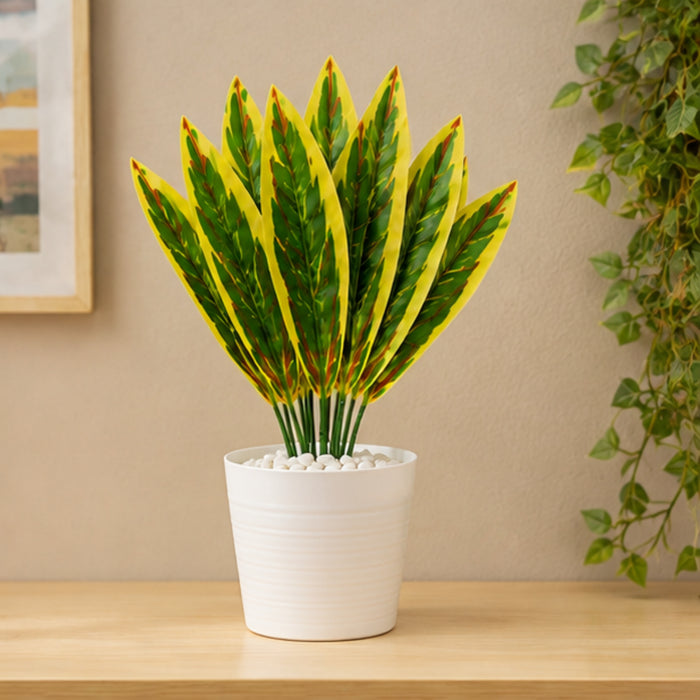 Set of 4 Artificial Snake Plant Stems (Pot Not Included)