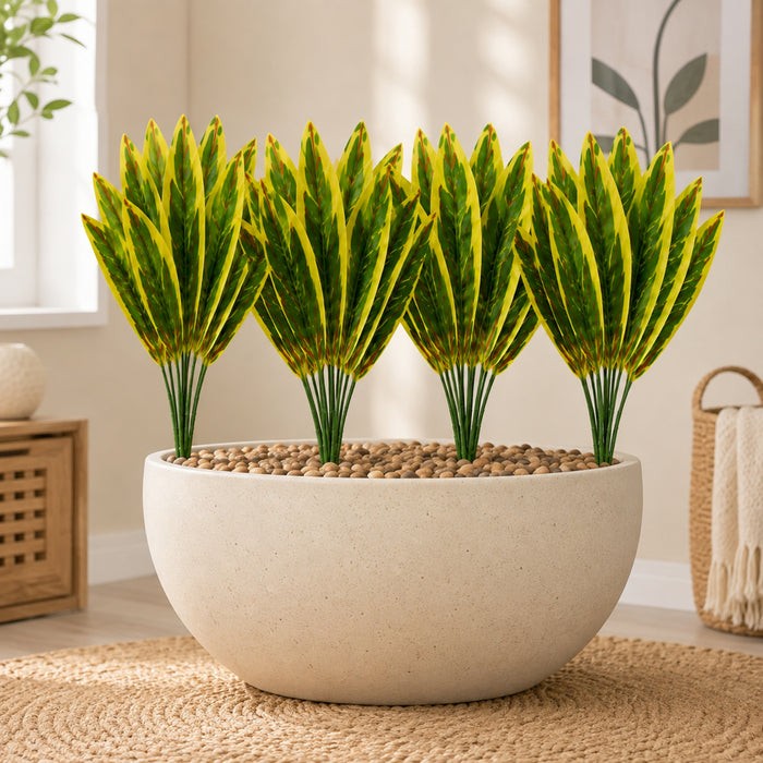 Set of 4 Artificial Snake Plant Stems (Pot Not Included)