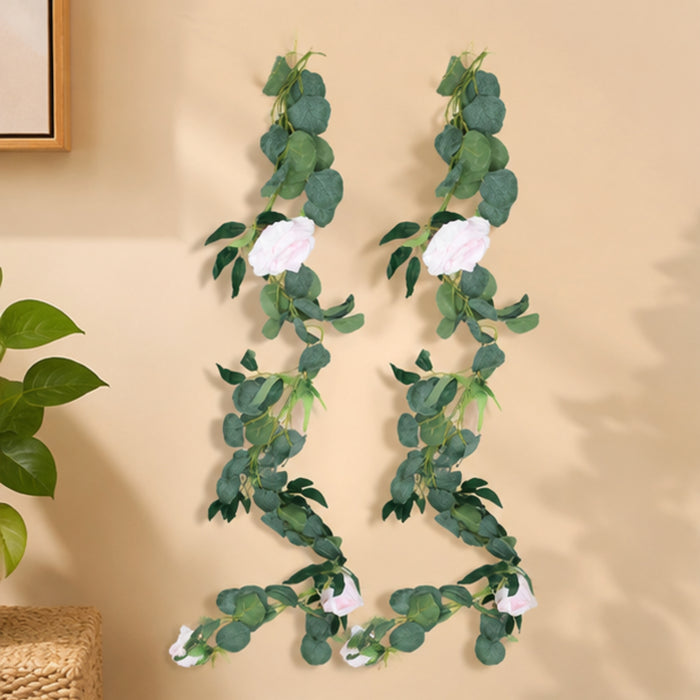 (Set of 2) Artificial Rose Flower String (Light Pink) for Dome Decor.