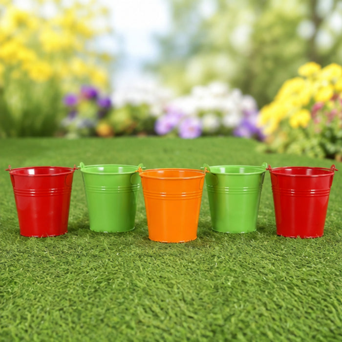 (Set of 5) Small Bucket Pot for Home and Decoration