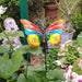 Rainbow metal butterfly garden stick