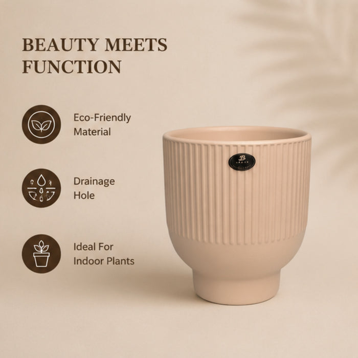 Pink  fluted ceramic pots for real plants