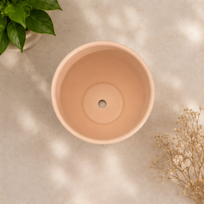 Pink  fluted ceramic pots for real plants