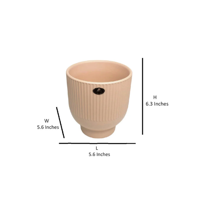 Pink  fluted ceramic pots for real plants