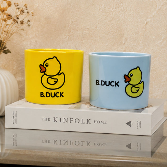 Ceramic Cute Ducks Print Pot For Garden Décor & Home décor -02