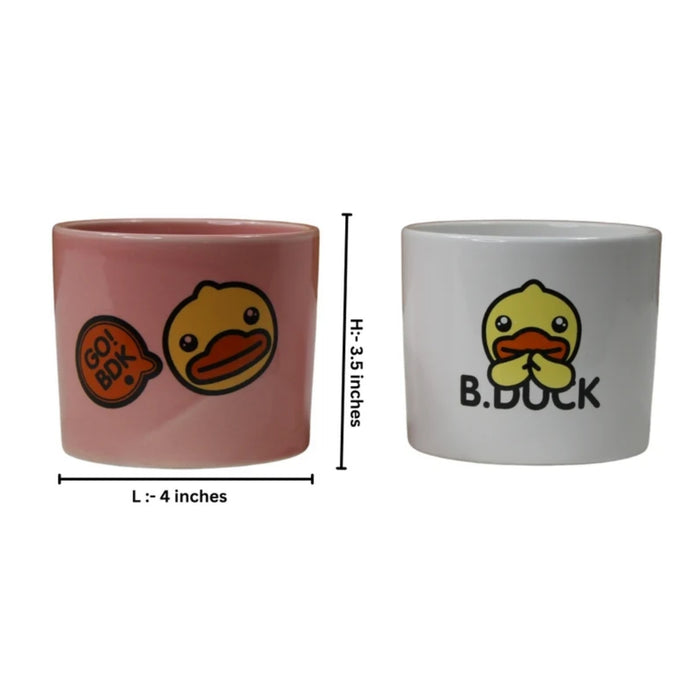 Ceramic Cute Ducks Print Pot For Garden Décor & Home décor -01