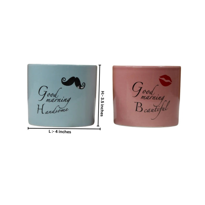 Ceramic Good Morning Print Pot For Garden Décor & Home décor -01