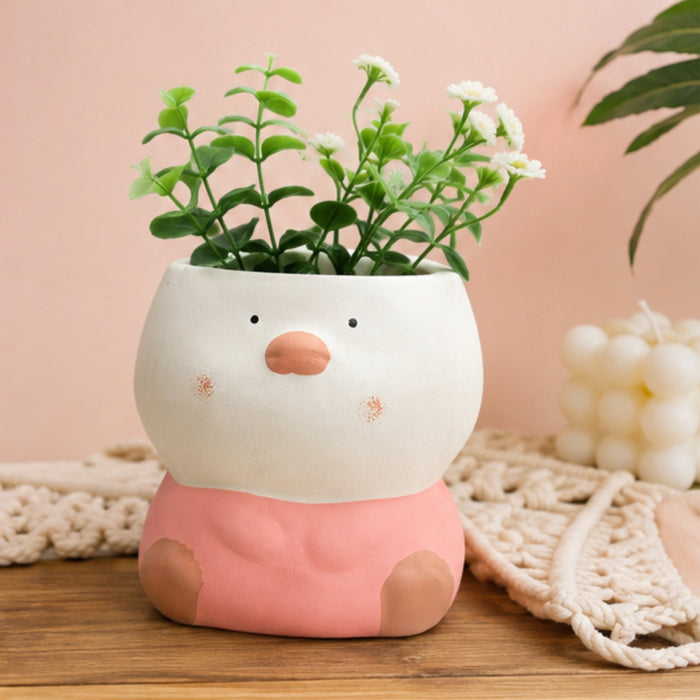 Imported Ceramic Duck Planter (Peach) |