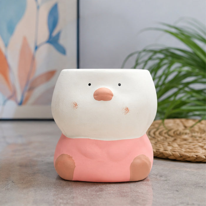 Imported Ceramic Duck Planter (Peach) |