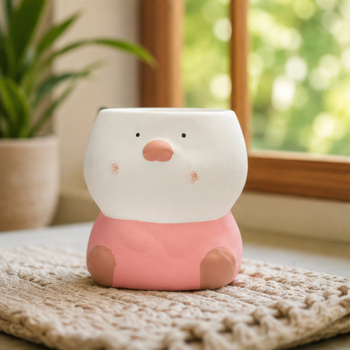 Imported Ceramic Duck Planter (Peach) |