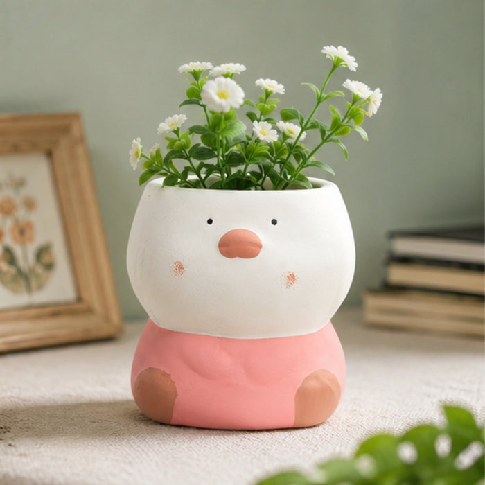 Imported Ceramic Duck Planter (Peach) |