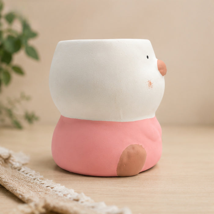 Imported Ceramic Duck Planter (Peach) |