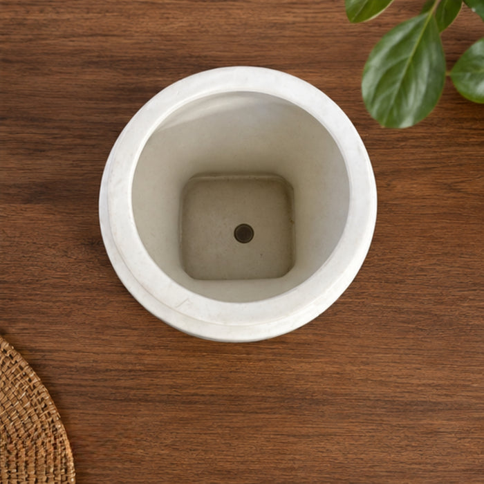 White Ceramic Planter Pot for Indoor Plants and Home Decor