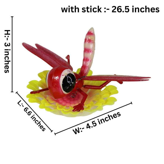 (Set of 4) Dragon Fly on Flower Sticks