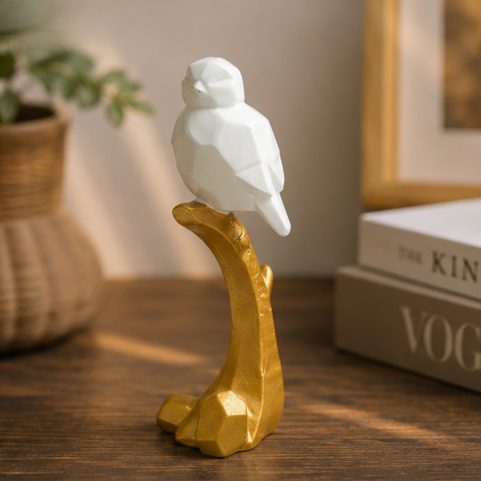 Wonderland Modern Bird Figurine on Golden Branch