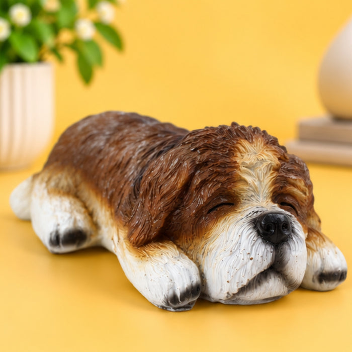 Sleeping Puppy Garden Statue
