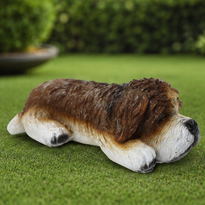 Sleeping Puppy Garden Statue